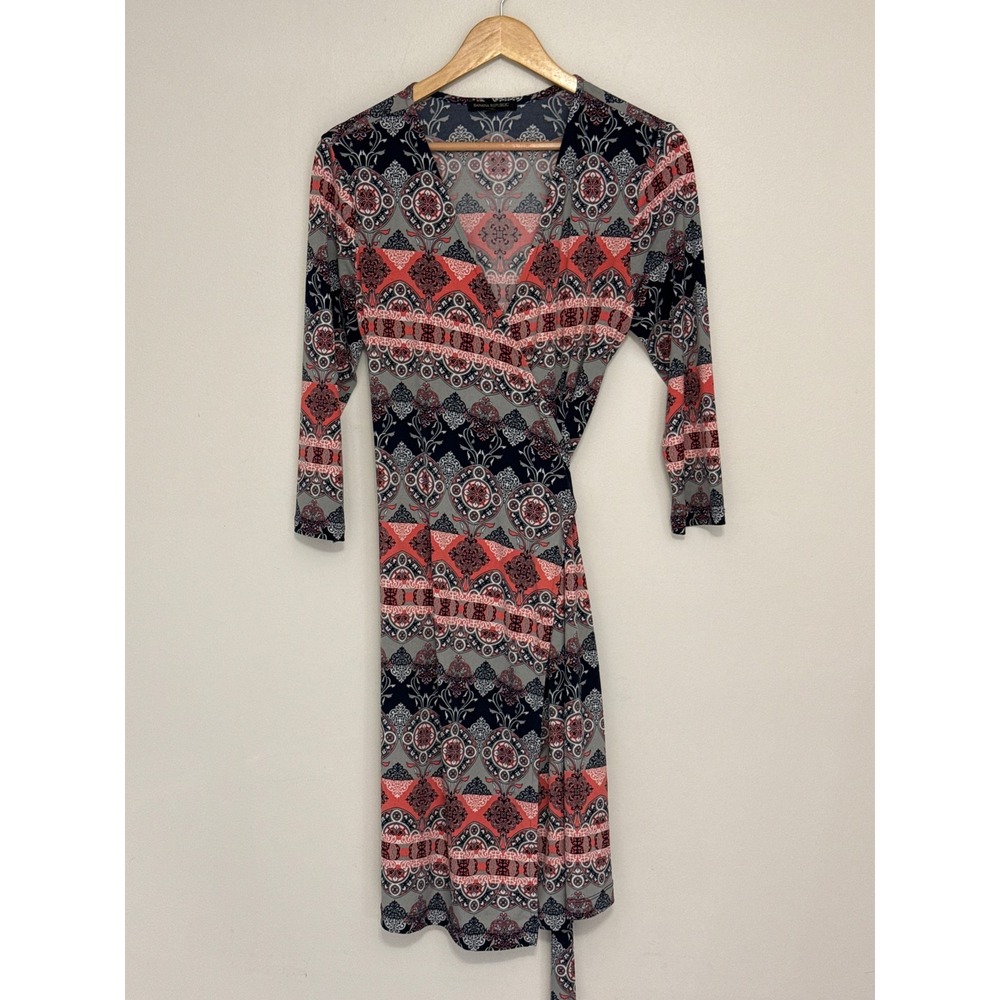 Banana Republic Geometric Medallion Wrap Dress Womens Size M Classic Office